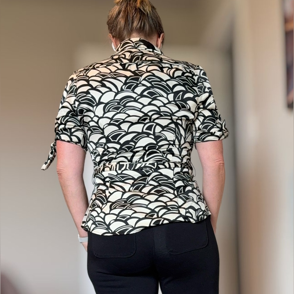 Mixit Black And White Patterned Button Down Shirt - image 2